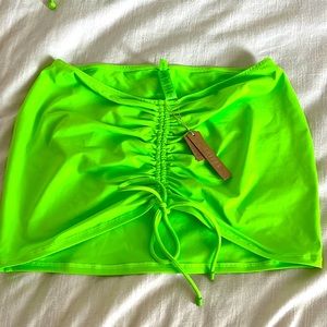 Skims Neon Green swim skirt